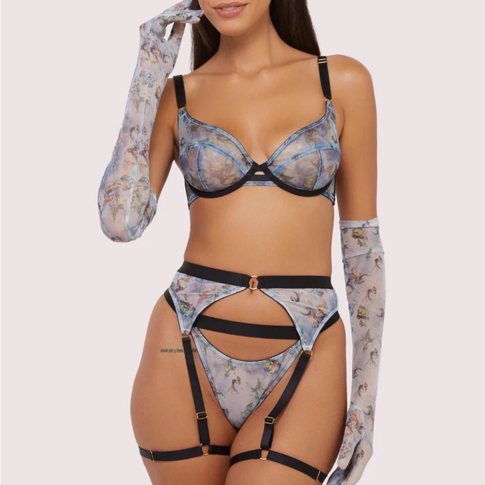 NWT Playful Promises Talia Renaissance Printed Mesh Bra - 36G
